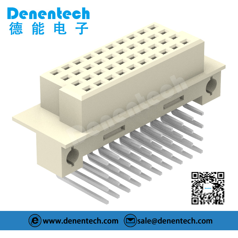 Denentech high quality product 2.54MM four row female right angle DIP DIN41612 connector